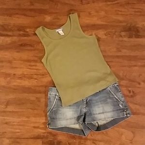 Olive green tank top, large (11/13), 100% cotton